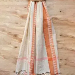 Handloom Cotton Dupatta with Fringes-46