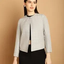 Women Checked Blouson Jacket-image-82