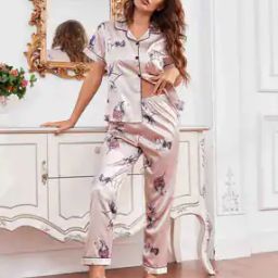 Women Floral Print Shirt & Pyjamas Set-picture-26