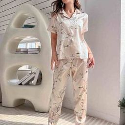 Women Floral Print Shirt & Pyjamas Set-14