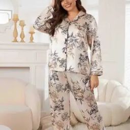 Women Printed 2-Piece Shirt & Pyjamas Set-image-2