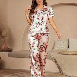 Women Printed 2-Piece Shirt & Pyjamas Set-image-96