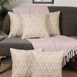 Set of 5 Quilted Cushion Covers 16 " x 16"-image-129
