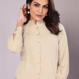 Women Mandarin-Collar Regular Fit Shirt-image-15