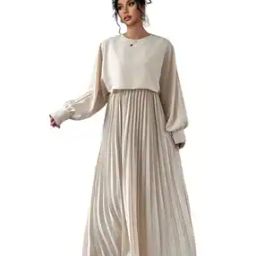 Women Pleated A-Line Dress -image-4