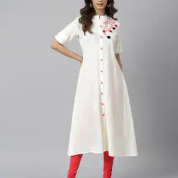 Embroidered A-line Kurta-image-20