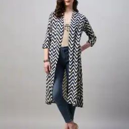 Chevrons Print Front-Open Shrug-picture-49