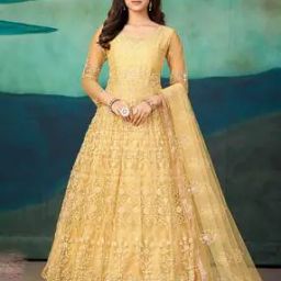 Women Semi-Stitched Anarkali Dress Material-image-17