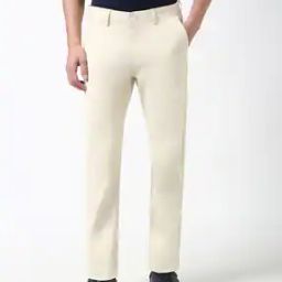 peter england casuals Men Slim Fit Flat-Front Chinos with Insert Pockets-picture-6