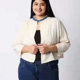 Cotton Open-Front Band-Collar Shrug-picture-39