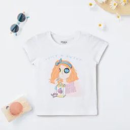 Girls Cotton Typographic Printed T-Shirt-image-29