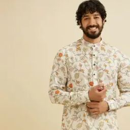 Men Floral Long Kurta-image-9