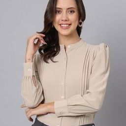 Women Regular Fit Shirt with Band Collar-image-28