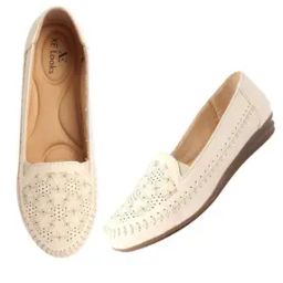 Women Perforated Slip-On Heeled Wedges-11