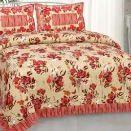 Floral Print Double BedSheet with 2 Pillow Covers-image-43