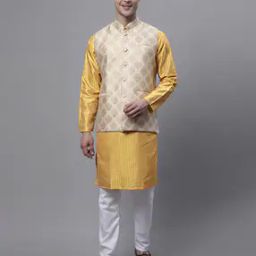 Woven Nehru Jacket with Welt Pockets-45