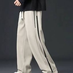 Men High Rise Straight Track Pants-image-20