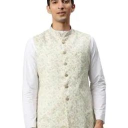 Floral Print Cotton Nehru Jacket-image-30