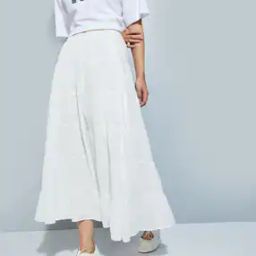 Women Tiered Long Skirt-image-66