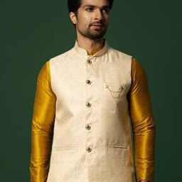 Men Floral Print Regular Fit Nehru jacket-image-69