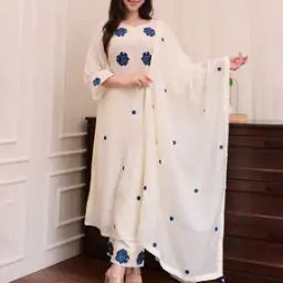 Women Embroidered Straight Kurta Set-image-107