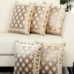 Set of 5 Geometric Print Cushion Covers 16" x 16"-image-54