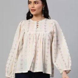 Round-Neck Flared Top with Full Sleeves-picture-21