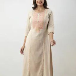 Embroidered Round-Neck Straight Kurta-image-58