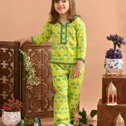 Girls Floral Print Pants & Top Set-image-94