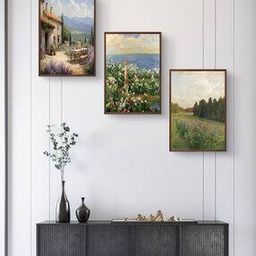 Set of 3 House Garden with Nature View Wall Arts-image-53