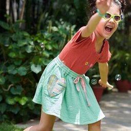 Girls Embroidered Flared Skirt-image-54