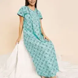 sweet dreams Women Printed Nightie with Short Sleeves-picture-32