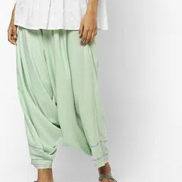 Pleated Dhoti Pants with Embroidered Hems-image-46
