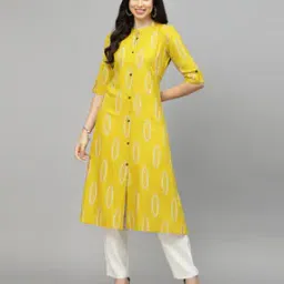 Printed Button-Down A-Line Kurta-image-28