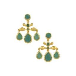 925 Sterling Silver Gold-Plated Emerald Drop Earrings-image-68