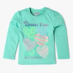 Girls Graphic Print Regular Fit Round-Neck T-Shirt-image-85