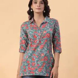 Floral Print Straight Tunic-16