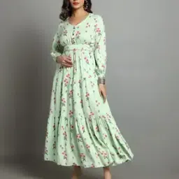 Women Floral Print Gown Dress-image-48