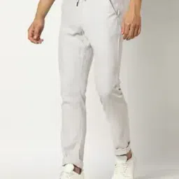 Men Slim Fit Flat-Front Trousers-picture-14