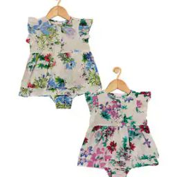 Pack of 2 Floral Print Round-Neck Rompers-picture-34