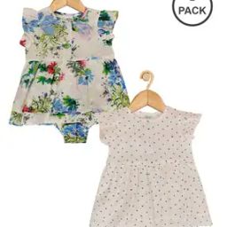 Pack of 2 Floral Print Round-Neck Rompers-picture-28