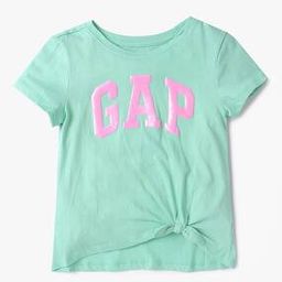Logo Print Round-Neck T-Shirt with Tie-Waist-image-102