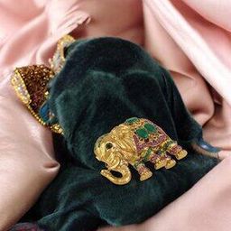 Elephant-Shaped Stone-Studded Brooch-30