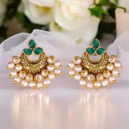 Gold-Plated Stone-Studded Stud Earrings-24