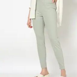 Women Skinny Fit Flat-Front Trousers-15