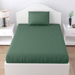Striped Single Bedsheet with 1 Pillow Cover-28