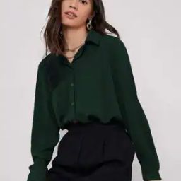 Women Spread Collar Shirt with Full Sleeves-image-53