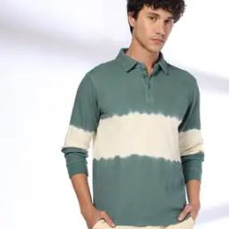 Men Tie & Dye Slim Fit Polo T-Shirt-image-80