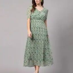 Women Floral Print Fit & Flare Dress-image-1