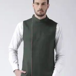 Herringbone Print Nehru Jacket-40